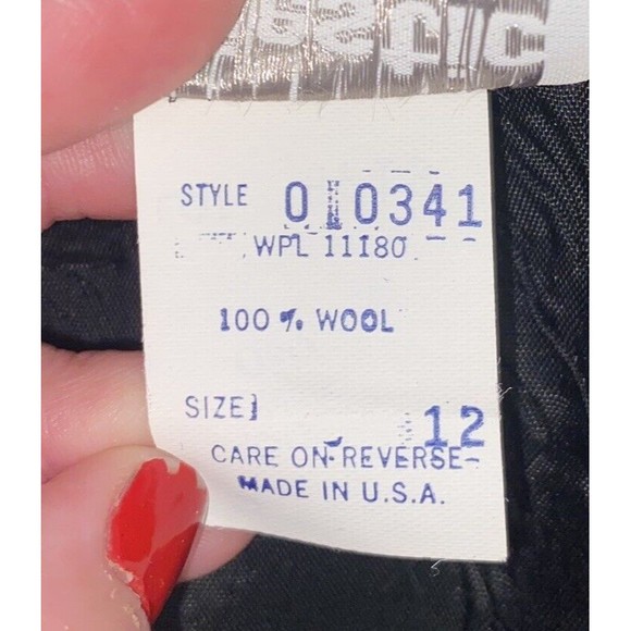 100% Pure Virgin Wool Size 12 Black Knee Length Skirt Minimalist - Picture 6 of 8